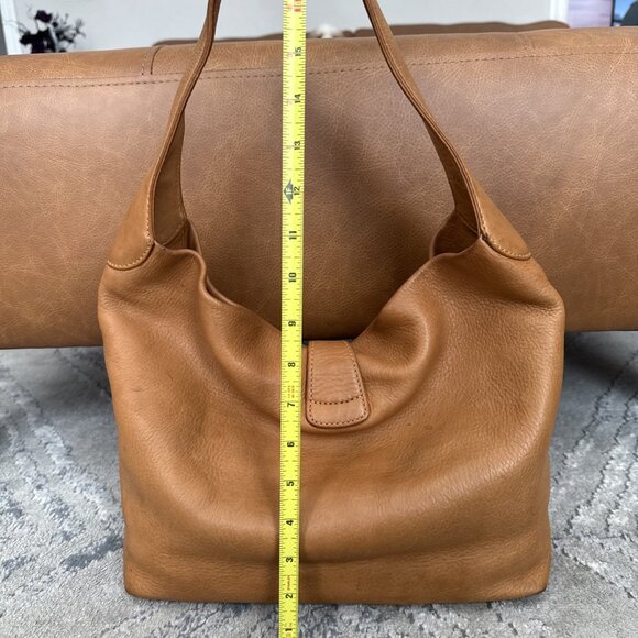 Dooney & Bourke Leather Caramel Bag Logo Lock Hobo Pebble Grain Handbag READ - Picture 5 of 12
